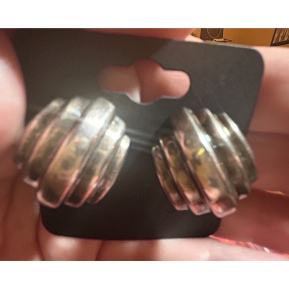 Sterling Silver Clip on Art Deco Earrings - Picture 1 of 13